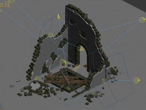 tang dynasty-destroyed house-broken door 3D Model