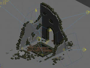 tang dynasty-destroyed house-broken door 3D Model