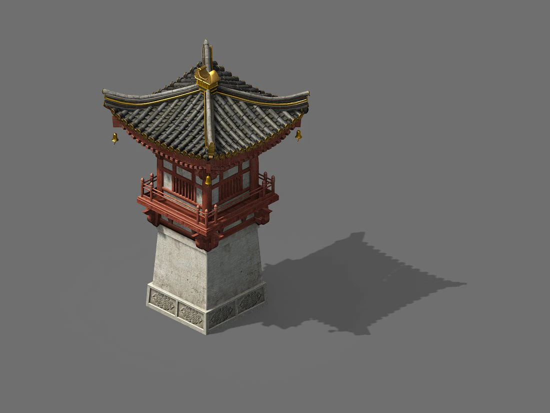 tang-street-gate tower 36 3D Model .c4d .max .obj .3ds .fbx .stl .blend