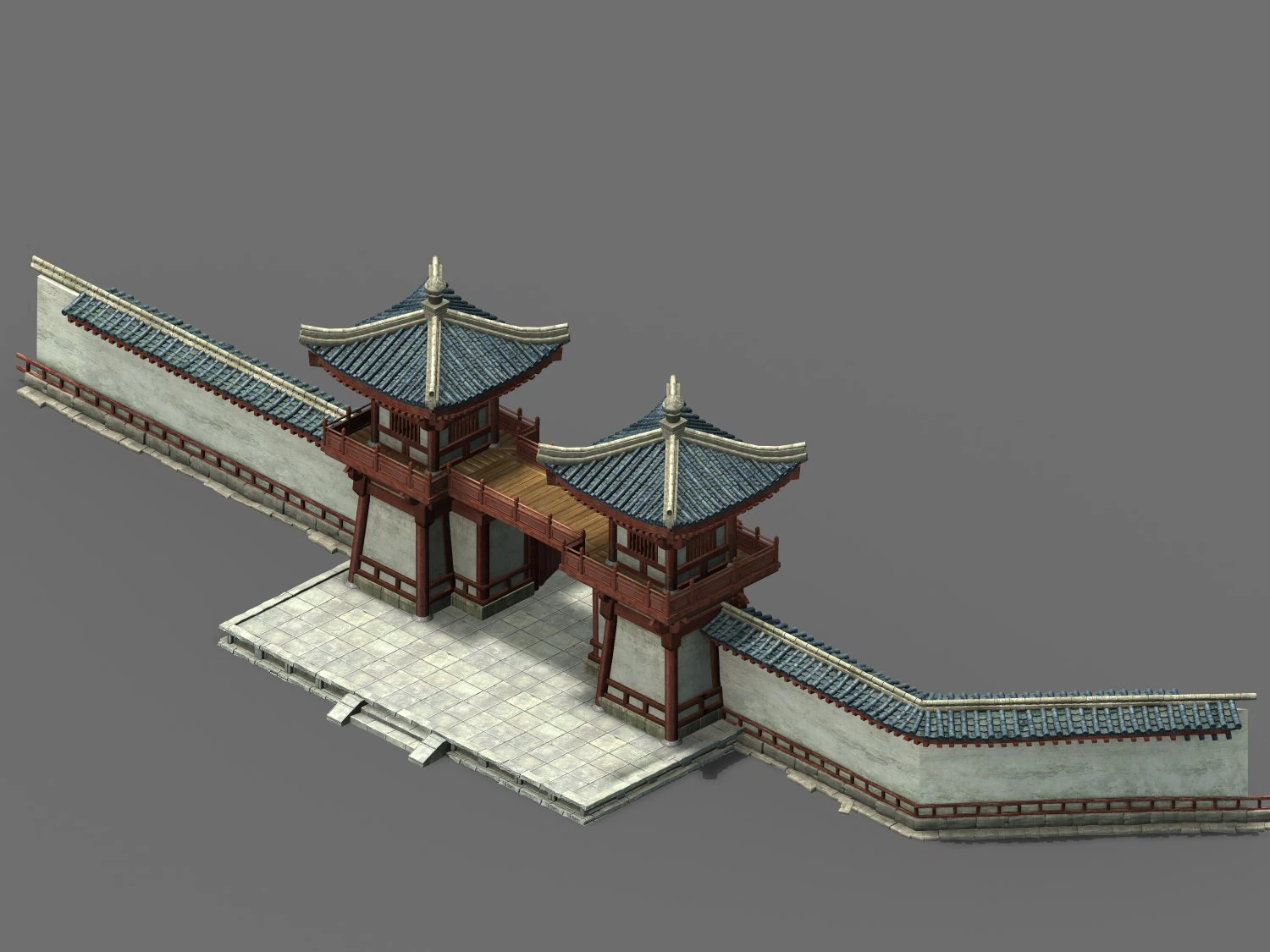 tang-street-gate building 78 3D Model .c4d .max .obj .3ds .fbx .stl .blend