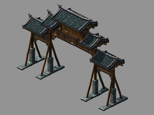 tang-street-archway 01 3D Модель .c4d .max .obj .3ds .fbx .stl .blend