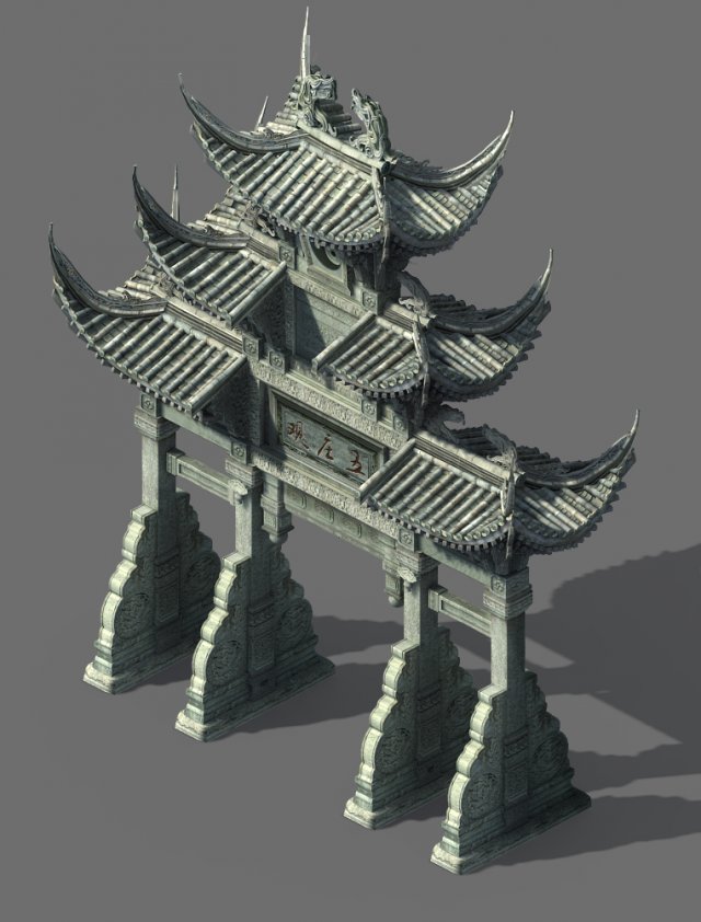 tang-street-memorial arch 06 3D Модель .c4d .max .obj .3ds .fbx .stl .blend 