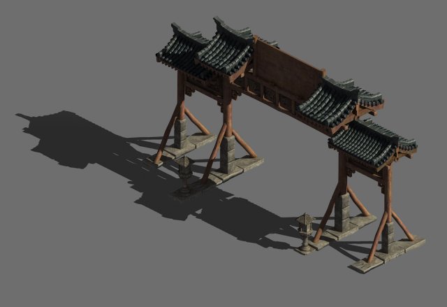 tang-street-memorial arch 07 3D Model .c4d .max .obj .3ds .fbx .stl .blend 