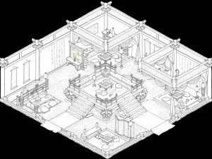 tang people-tea house-upstairs 3D Model