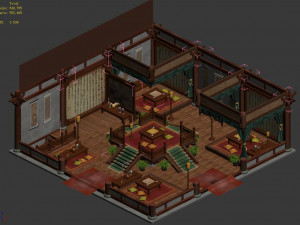 tang people-tea house-upstairs 3D मॉडल