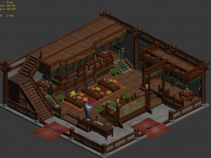 tang people-tea house-downstairs 3D Модель