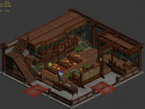 tang people-tea house-downstairs 3D Model