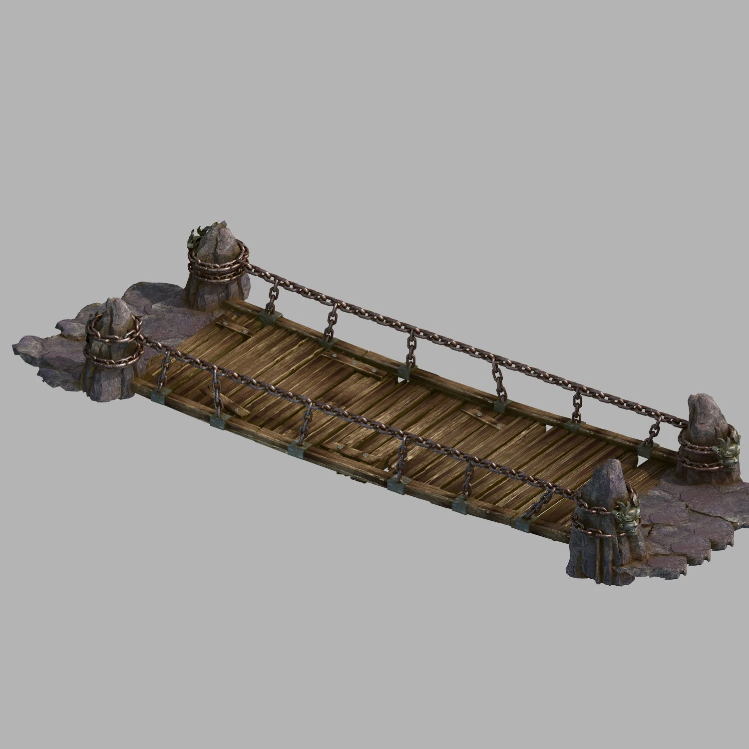 iron chain-boardwalk 03 3D Model .c4d .max .obj .3ds .fbx .stl .blend 