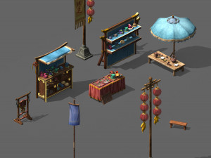 tongxinfang-small vendor props Modèle 3D