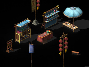 tongxinfang-small vendor props 3D Модель