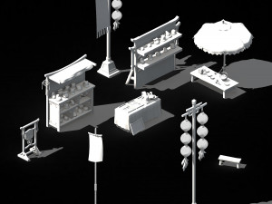 tongxinfang-small vendor props 3D Модель