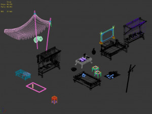 tongxinfang-embroidery workshop props 3D Model
