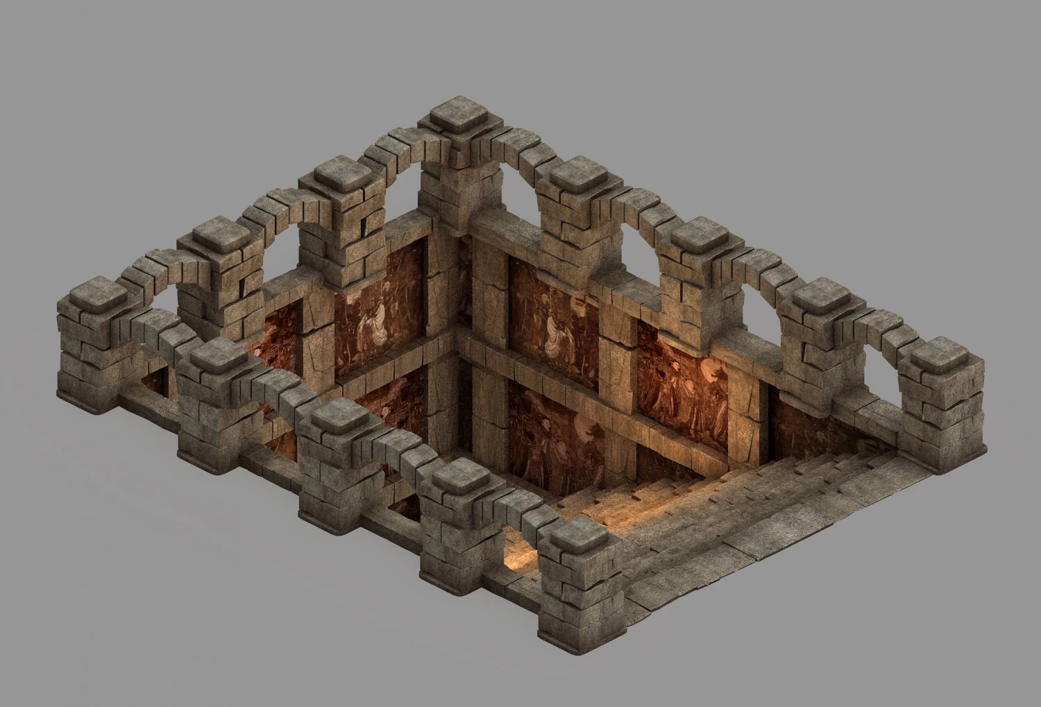 temple of woma-underground entrance 01 3D Model .c4d .max .obj .3ds .fbx .stl .blend