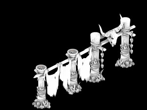 temple of woma-guardrail 01 Modello 3D