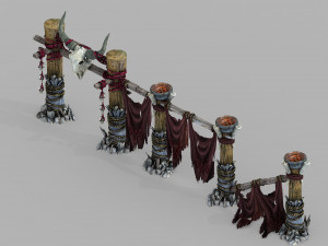 temple of woma-guardrail 02 3D Model