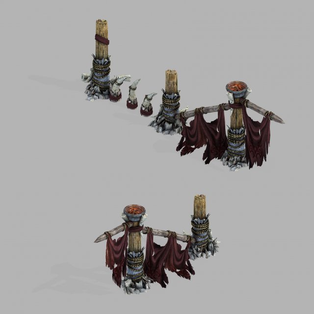 temple of woma-guardrail 03 3D Model .c4d .max .obj .3ds .fbx .stl .blend 