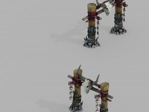 templo de mujer-barandilla puerta 01 Modelo 3D