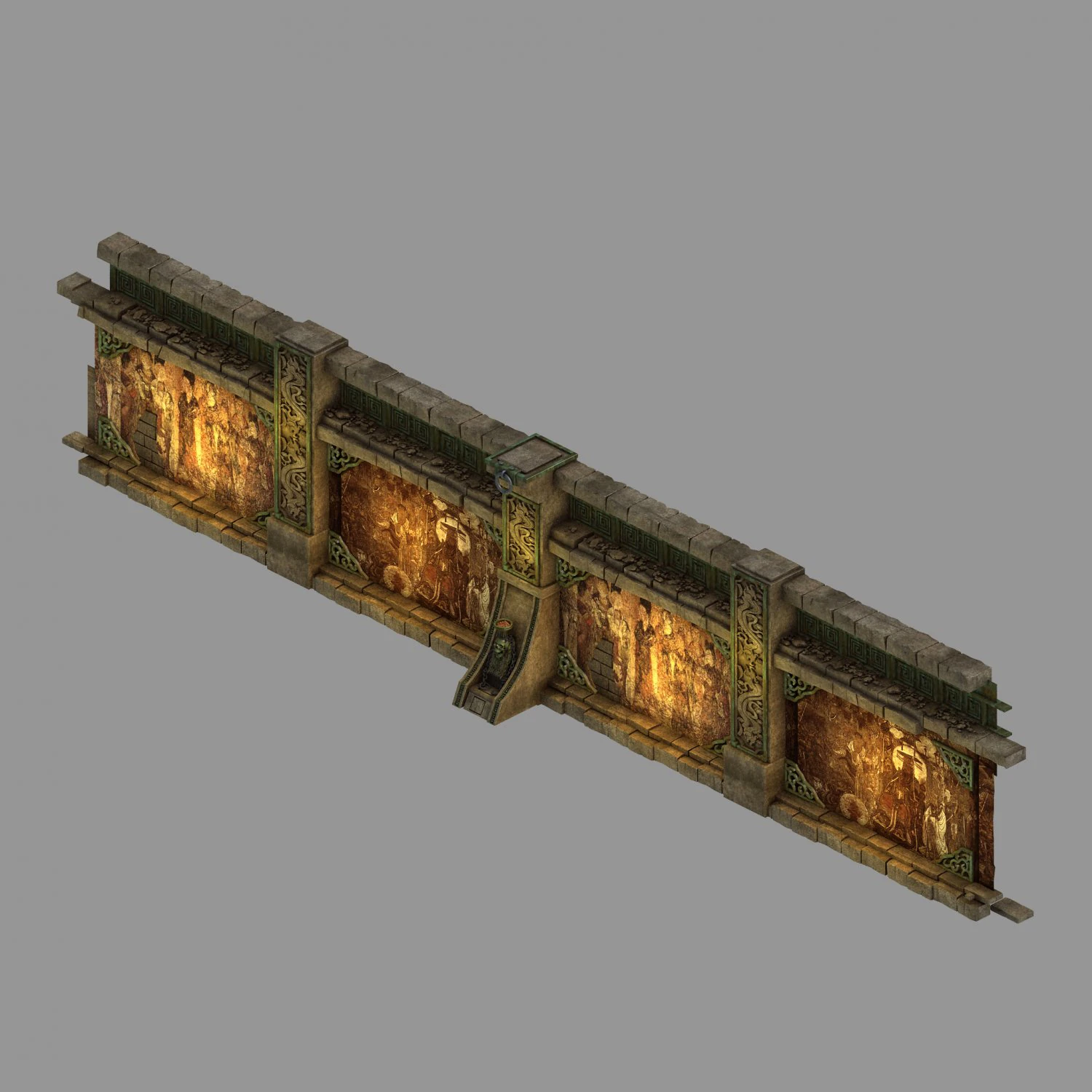 temple of woma-wall 3D Model .c4d .max .obj .3ds .fbx .stl .blend 