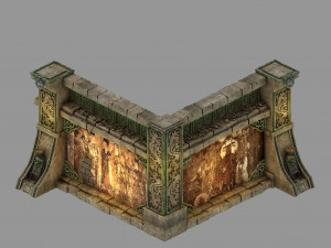 temple of woma-wall corner 3D मॉडल