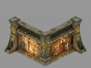 templo do canto da parede feminina Modelo 3D