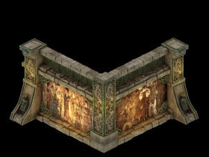 temple of woma-wall corner 3D-Modell