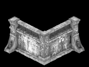 temple of woma-wall corner 3D-Modell