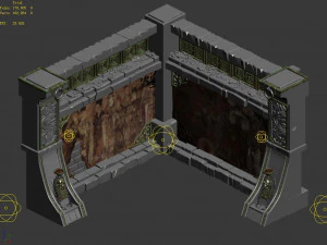 महिला का मंदिर-दीवार का कोना 02 3D मॉडल