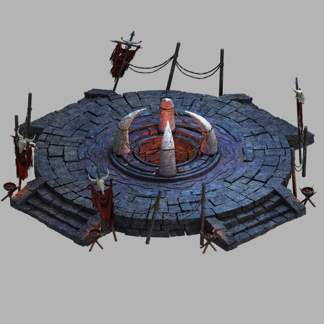 temple of woma-three-tiered altar Modello 3D .c4d .max .obj .3ds .fbx .stl .blend 