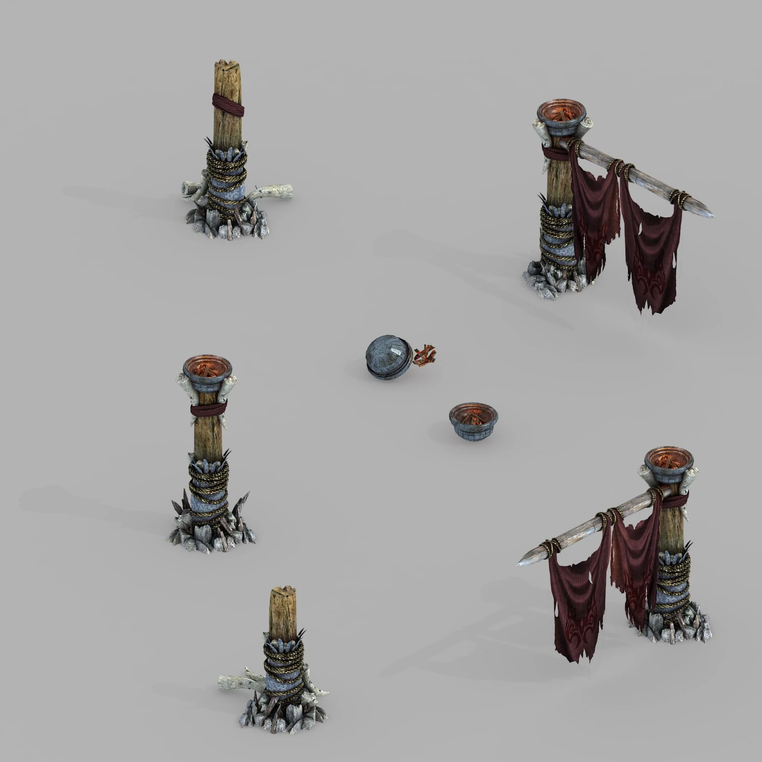 temple of woma-pillars 3D Model .c4d .max .obj .3ds .fbx .stl .blend