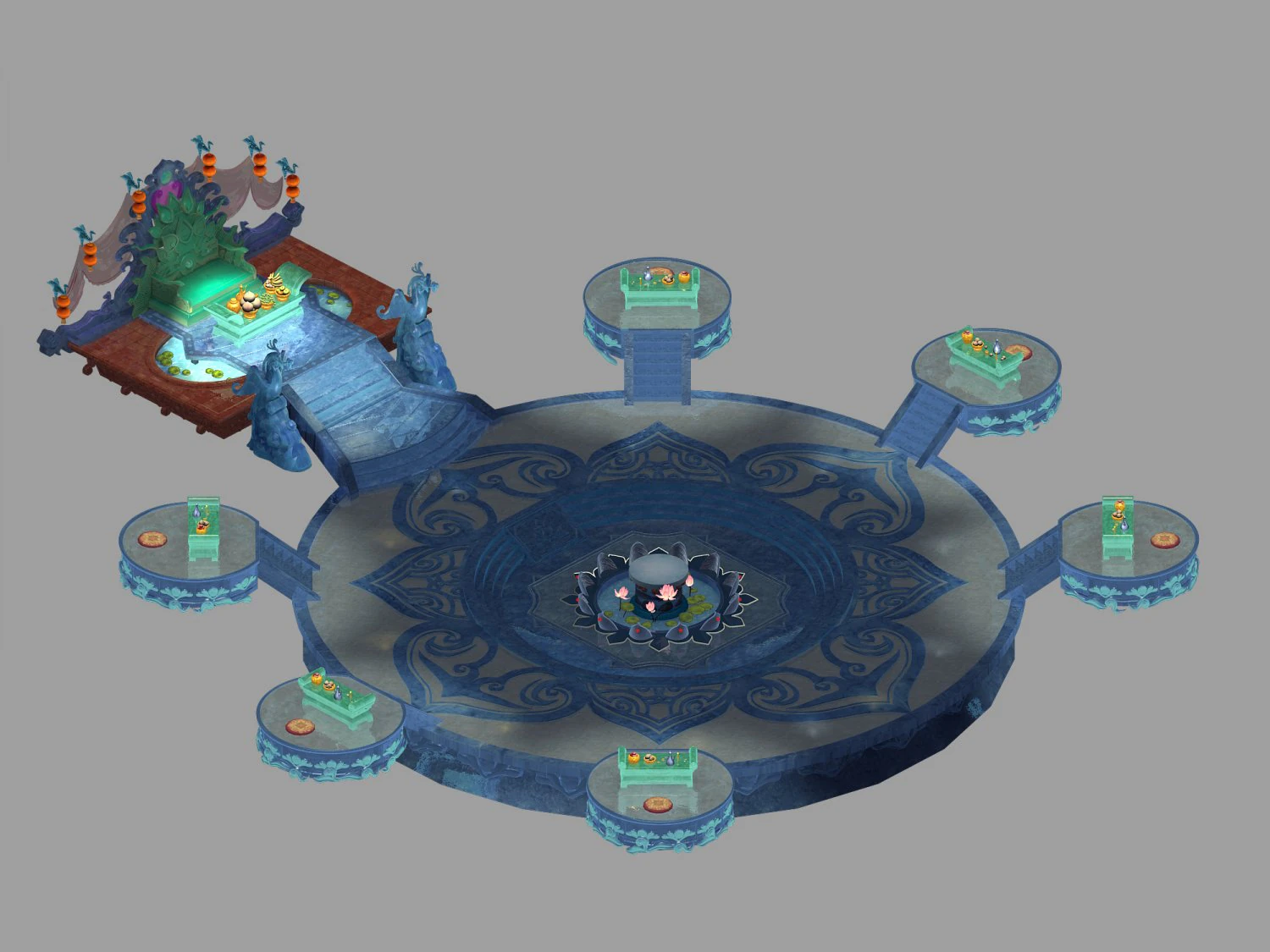fairy world-banquet-pan peach conference 12 3D Model .c4d .max .obj .3ds .fbx .stl .blend 