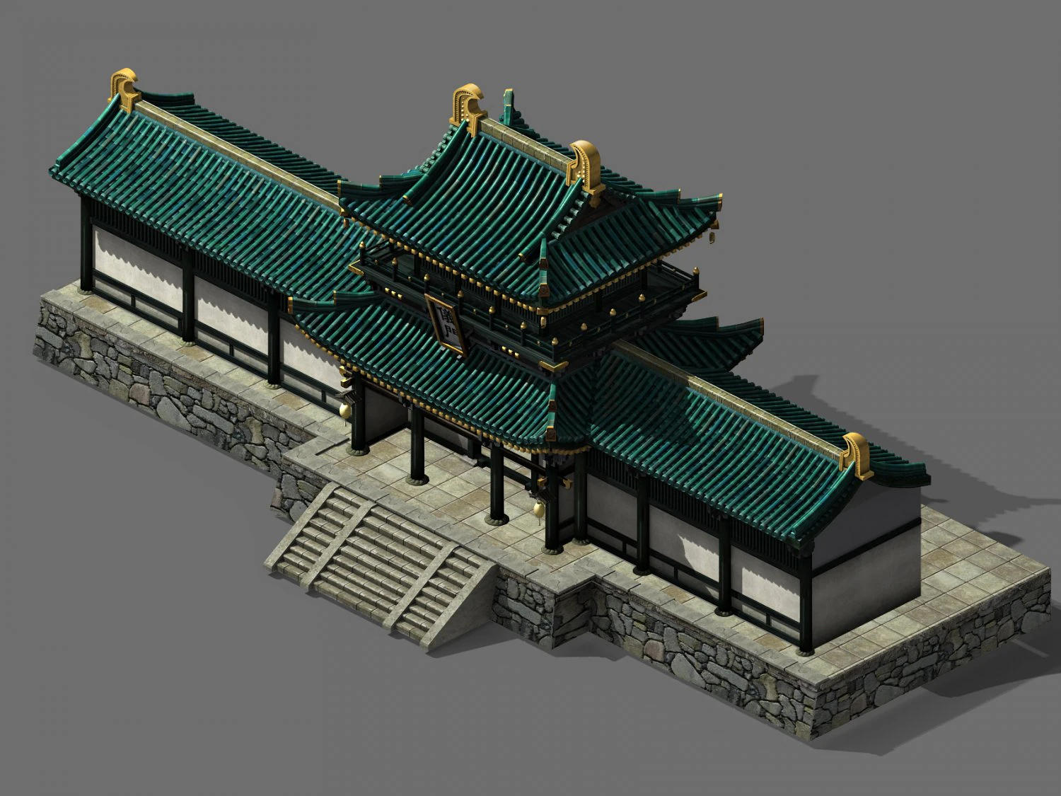 county hall-yimen 12 3D Model .c4d .max .obj .3ds .fbx .stl .blend 