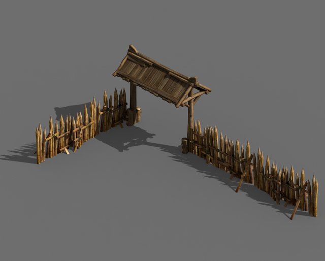 school field-fence-small gate 01 3D Модель .c4d .max .obj .3ds .fbx .stl .blend 
