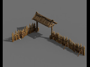 school field-fence-small gate 01 3Dモデル