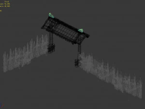 school field-fence-small gate 01 3D Model