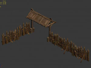 school field-fence-small gate 01 3D Model