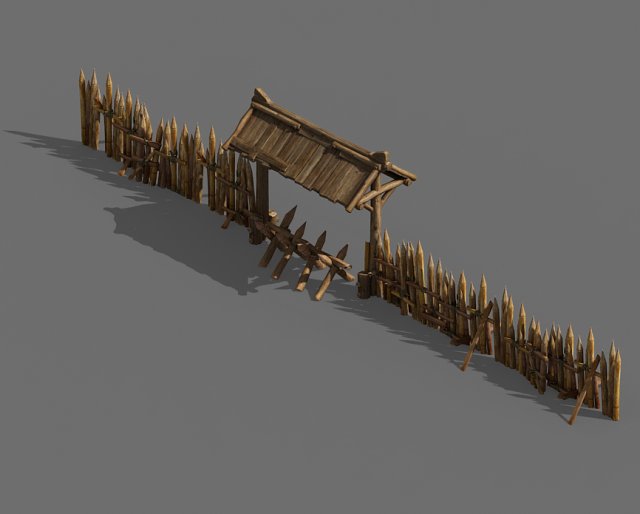 school field-fence-small gate 02 Modelo 3D .c4d .max .obj .3ds .fbx .stl .blend 