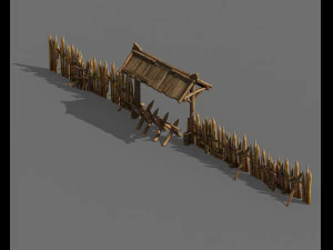 학교 운동장 울타리 - 작은 문 02 3D 모델