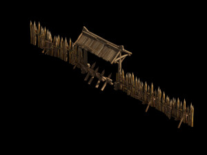school field-fence-small gate 02 Modelo 3D