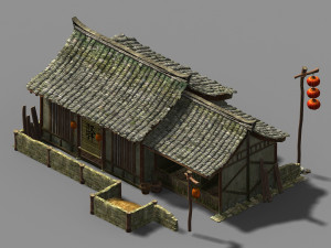 rest station-house-post station-inn Model 3D