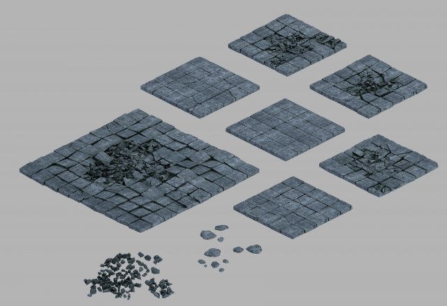 shura celestial realm-broken floor tiles 3D Модель .c4d .max .obj .3ds .fbx .stl .blend 