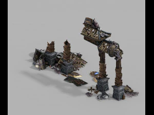 shura celestial realm-archway-damaged 02 3D Model