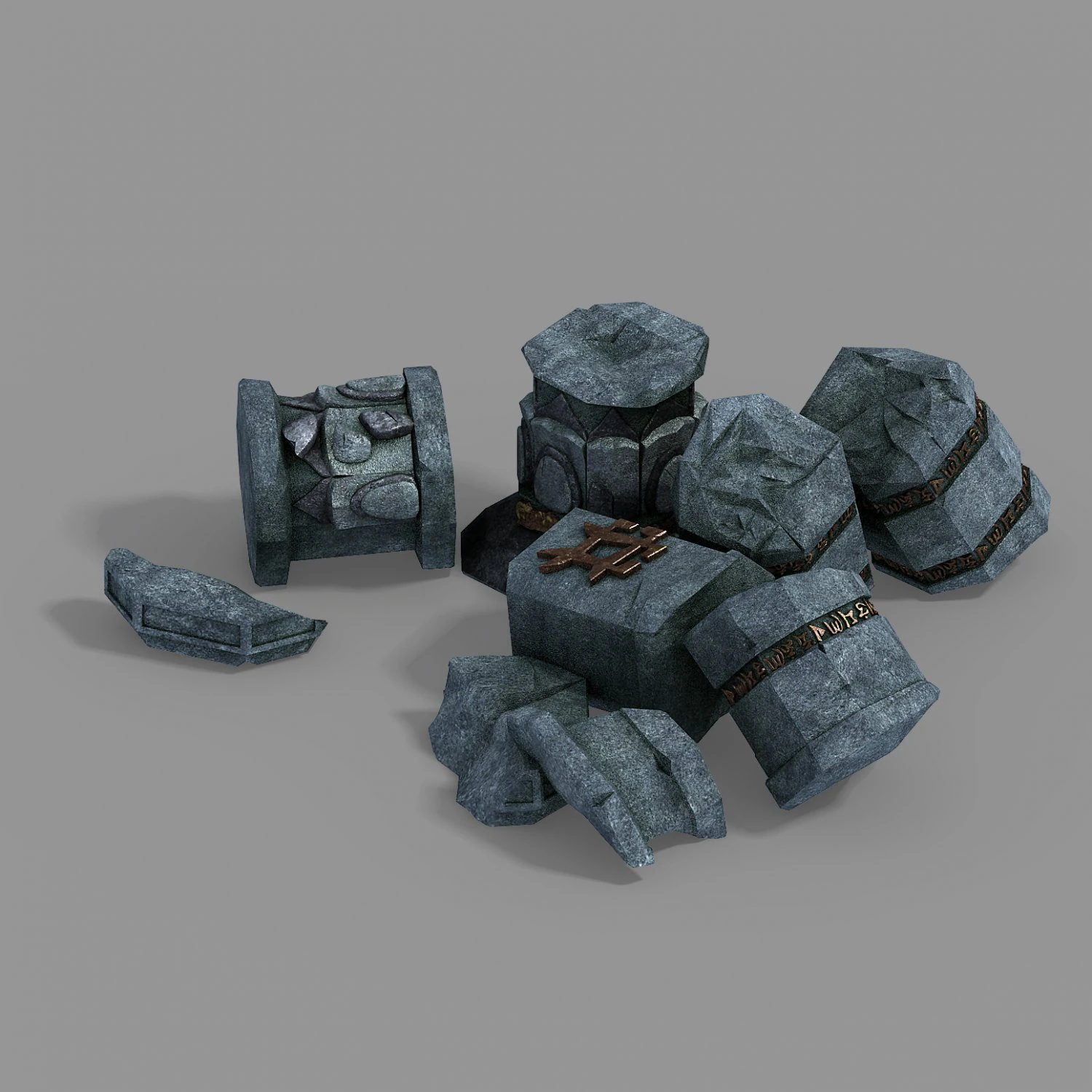 asura celestial realm-broken pillar 3D Model .c4d .max .obj .3ds .fbx .stl .blend 