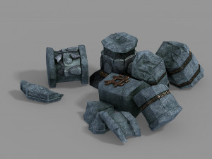 asura celestial realm-broken pillar Model 3D