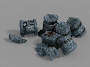 asura celestial realm-broken pillar 3D Model