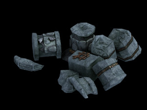 asura celestial realm-broken pillar Model 3D