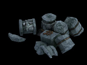 asura celestial realm-broken pillar 3D Model