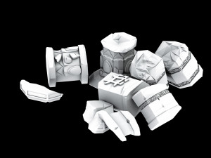 asura celestial realm-broken pillar Model 3D