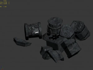 asura celestial realm-broken pillar 3D Model