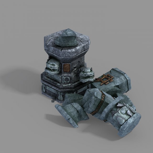 shura celestial realm-broken pillar 02 Modelo 3D .c4d .max .obj .3ds .fbx .stl .blend 