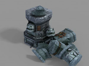 修罗仙界-断柱02 3D 模型